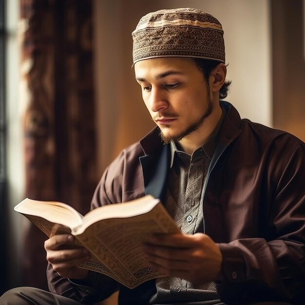 man-reads-Holy Quran